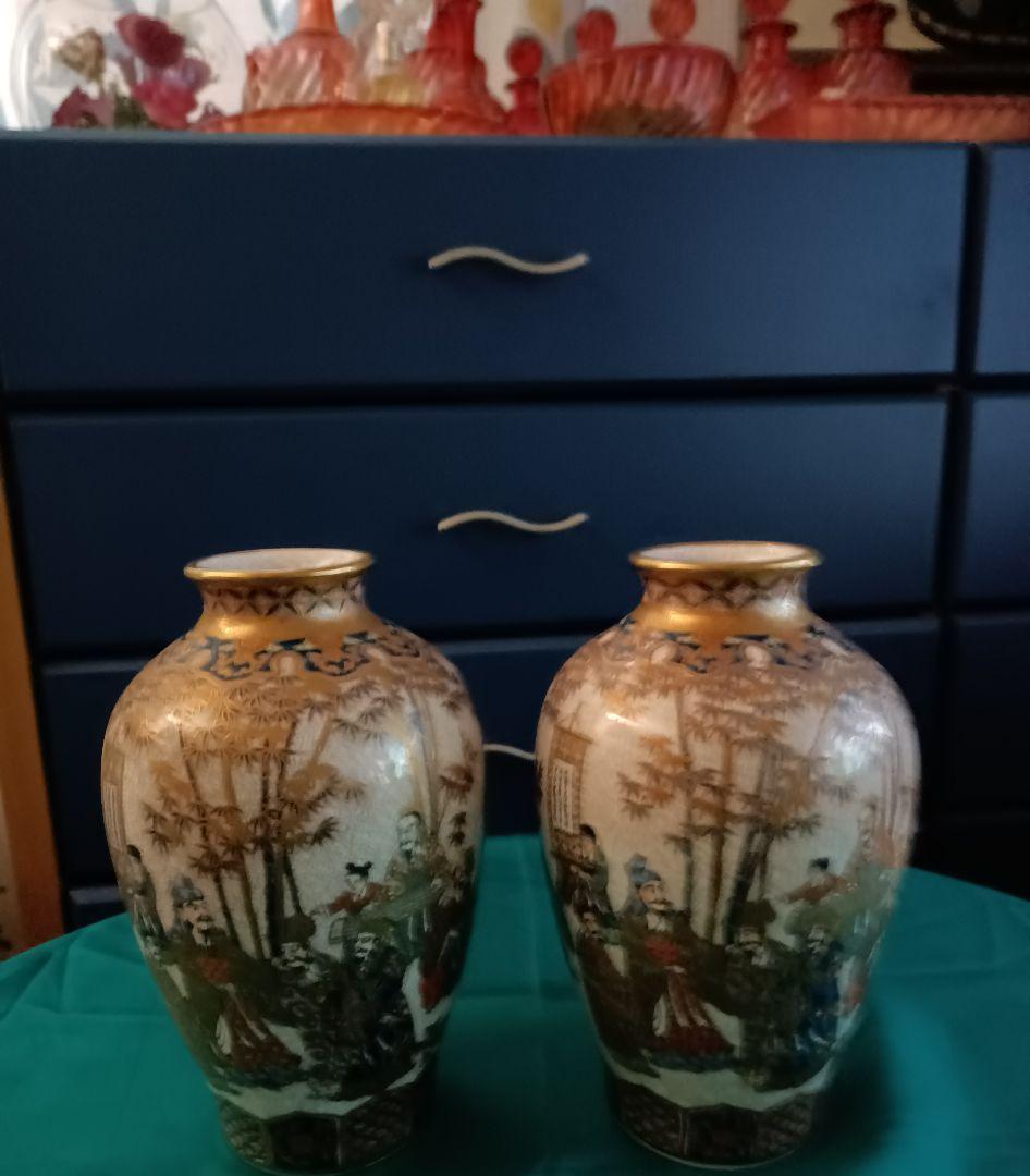 薩摩焼【献上薩摩焼人物図　竹林七賢人図】美術品