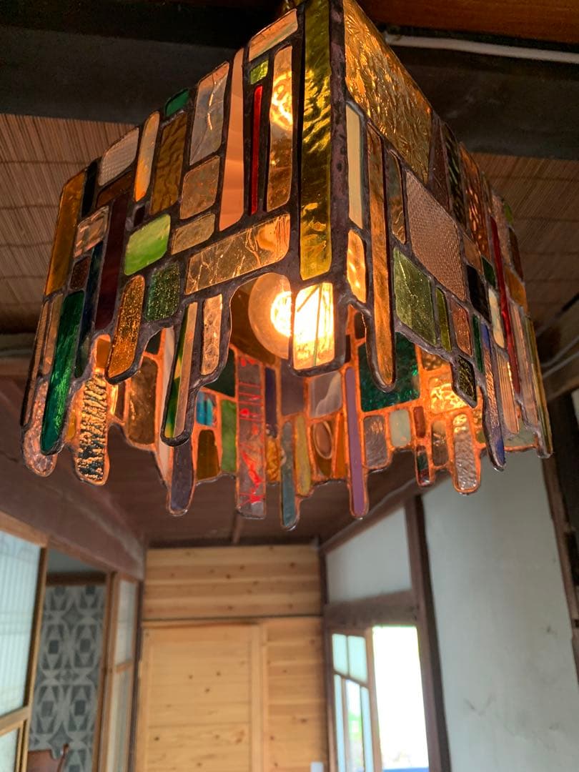 ステンドグラスペンダントライト　ひっかけシーリングランプ