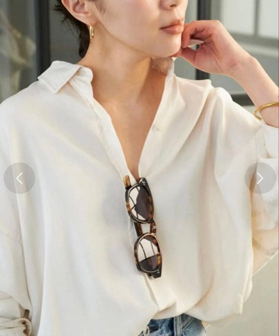 タグあり　美品　プラージュ drapeシャツ　ナチュラル