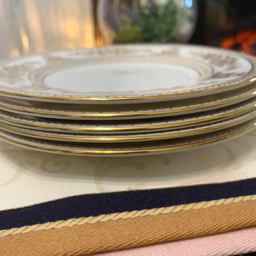 ウェッジウッド ゴールド　コロンビア　15.5cmケーキプレート　5枚