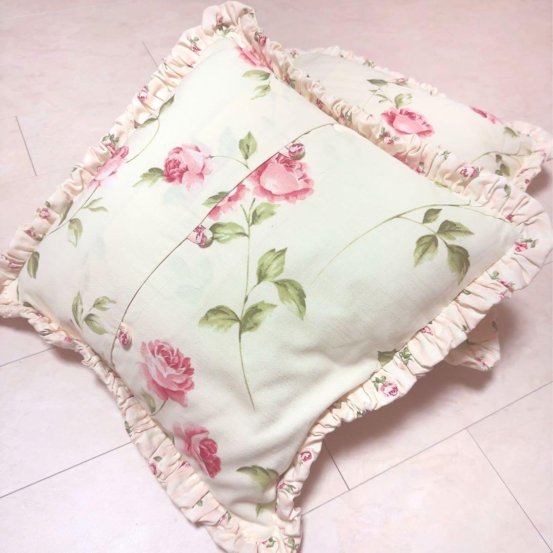 ローラアシュレイ　ヘーゼルウッド　クッションカバー2点