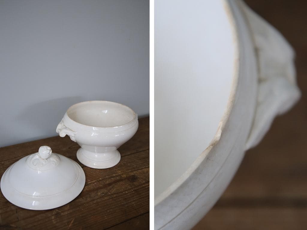 フランスアンティークディゴワン&サルグミンヌ窯スーピエール/陶磁器食器86-99