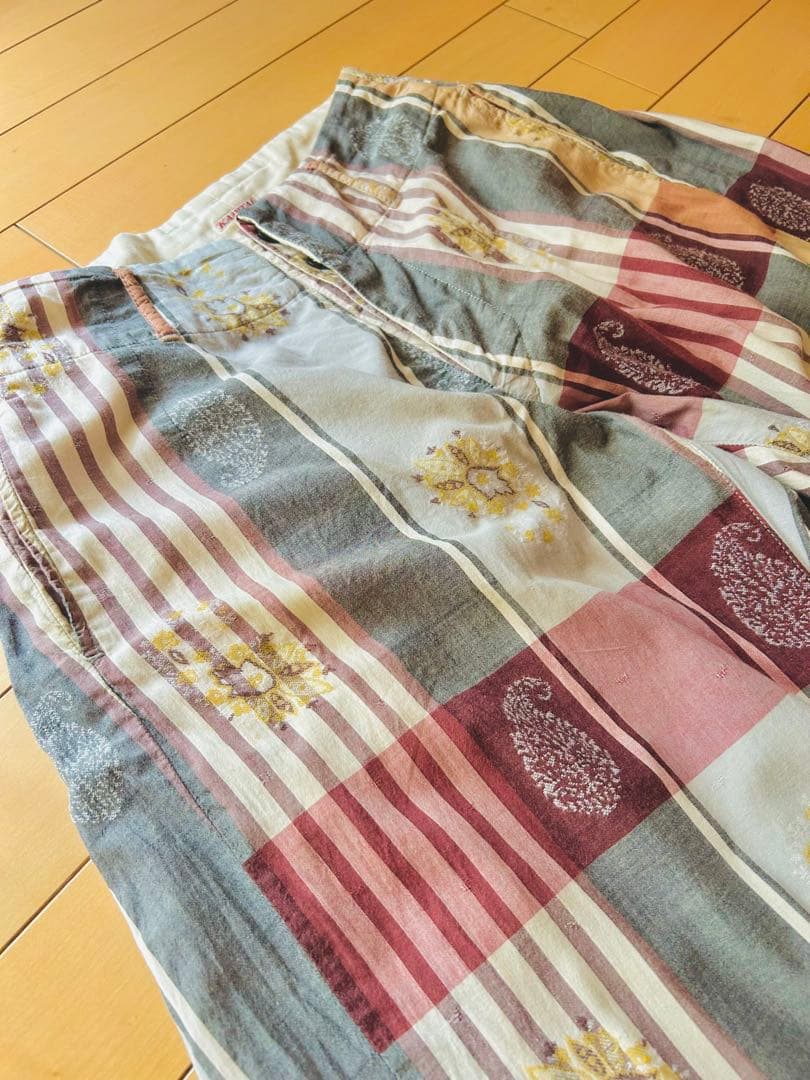 Kapital キャピタル　マドラスチェック　ワイドパンツ