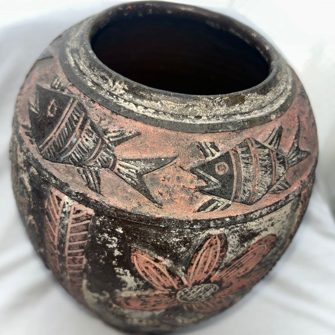 琉球古典焼　花瓶　壺　沖縄　アンティーク