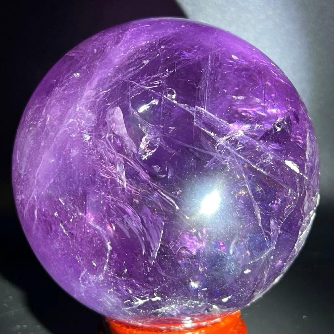 ✮美宝珠✮偉大なる迫力✮超美濃紫水晶✮レインボー アメジスト 丸玉 天然石 原石