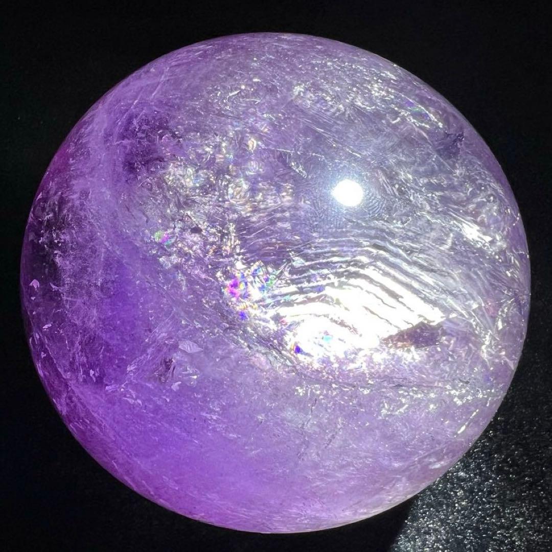✮美宝珠✮偉大なる迫力✮超美濃紫水晶✮レインボー アメジスト 丸玉 天然石 原石