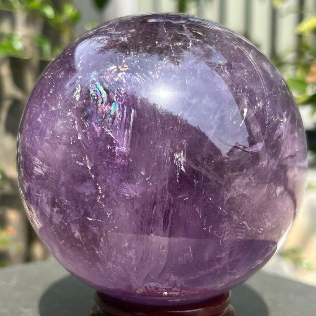 ✮美宝珠✮偉大なる迫力✮超美濃紫水晶✮レインボー アメジスト 丸玉 天然石 原石