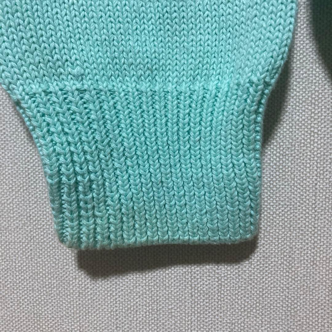 希少 80s エディーバウアー 黒タグ コットンニット XL ティファニーブルー