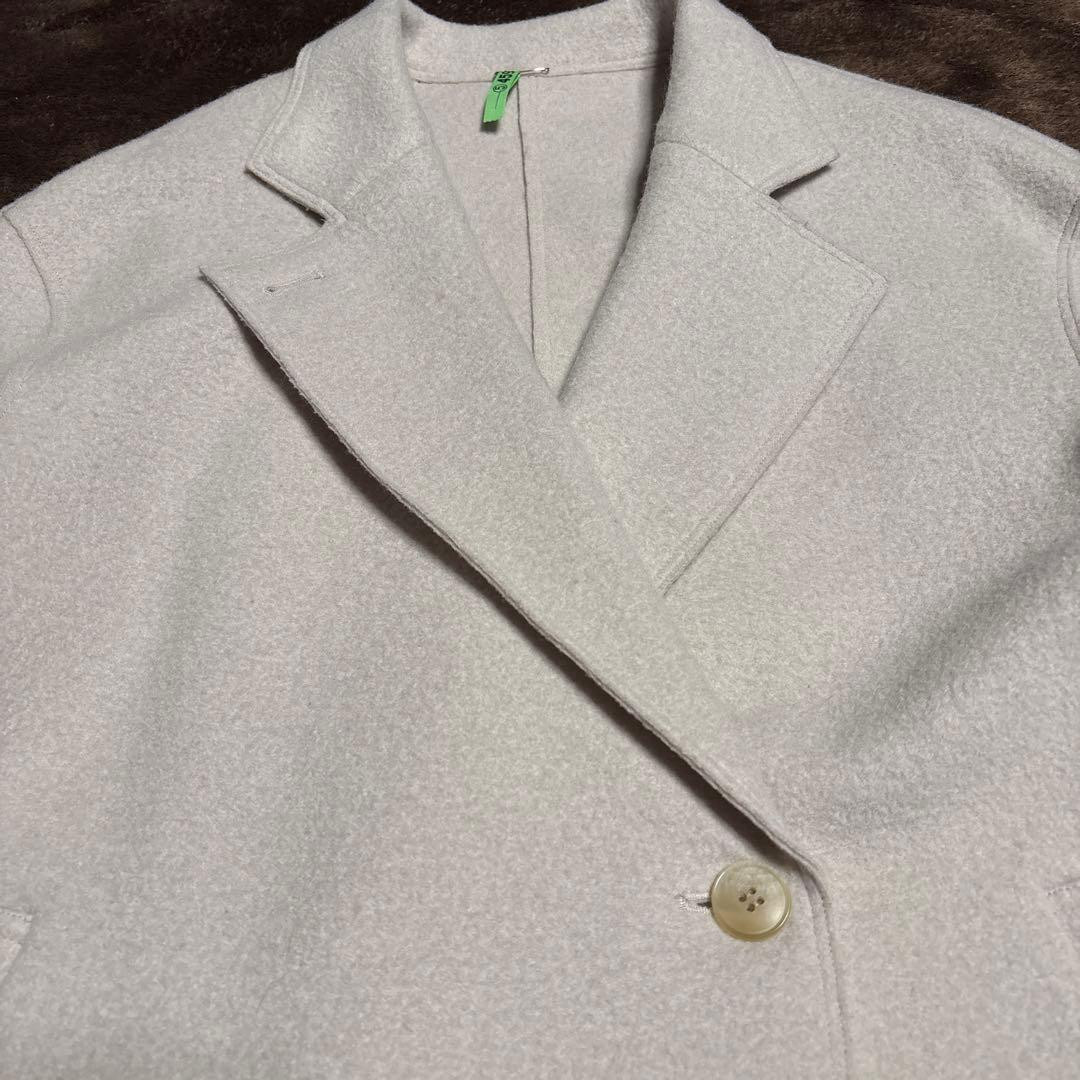 23区コンプレストパイル ライトアウター　ウール混紡 ジャケット 38ベージュ系