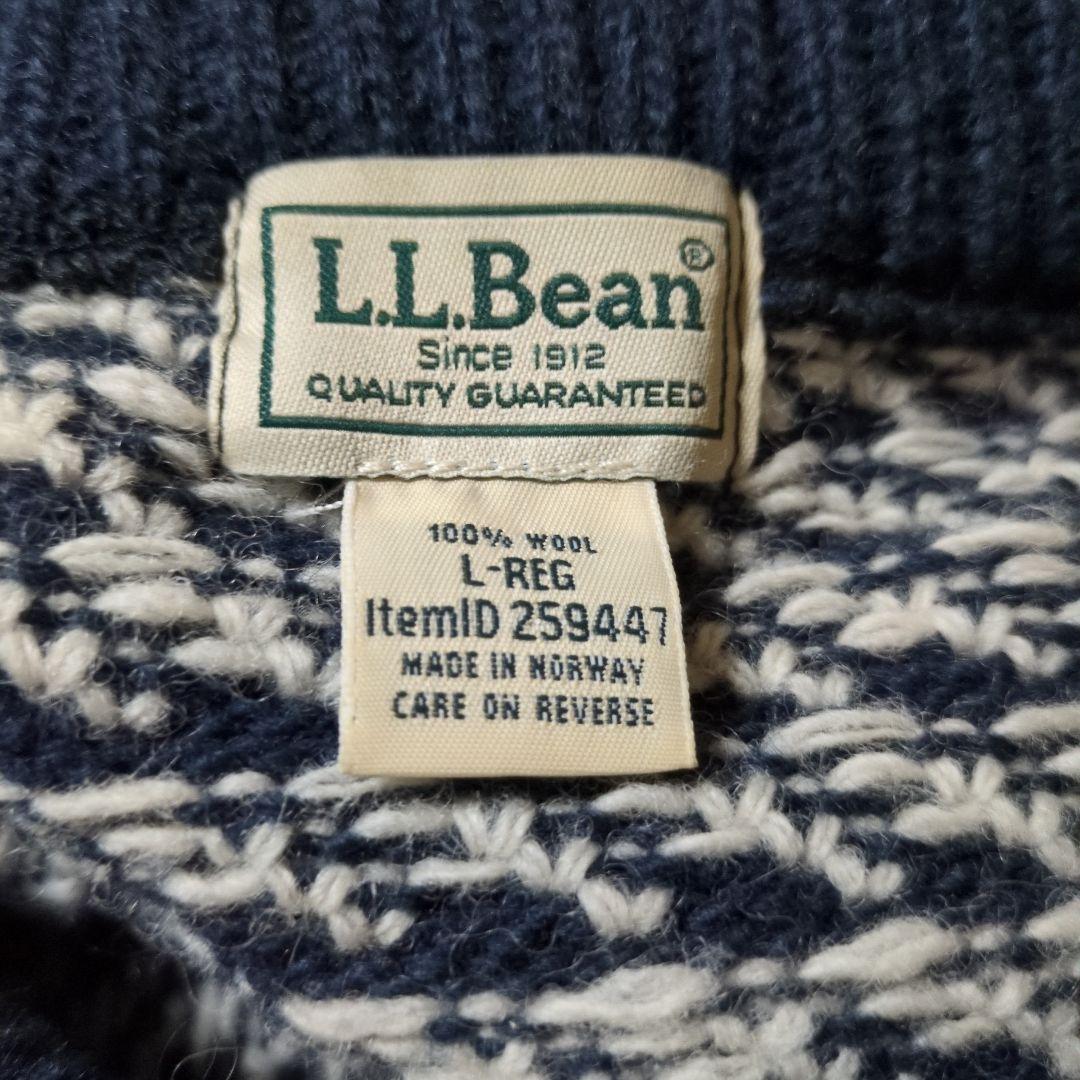 ノルウェー製【L.L.Bean 】ローゲージクルーネックセーター　バーズアイ