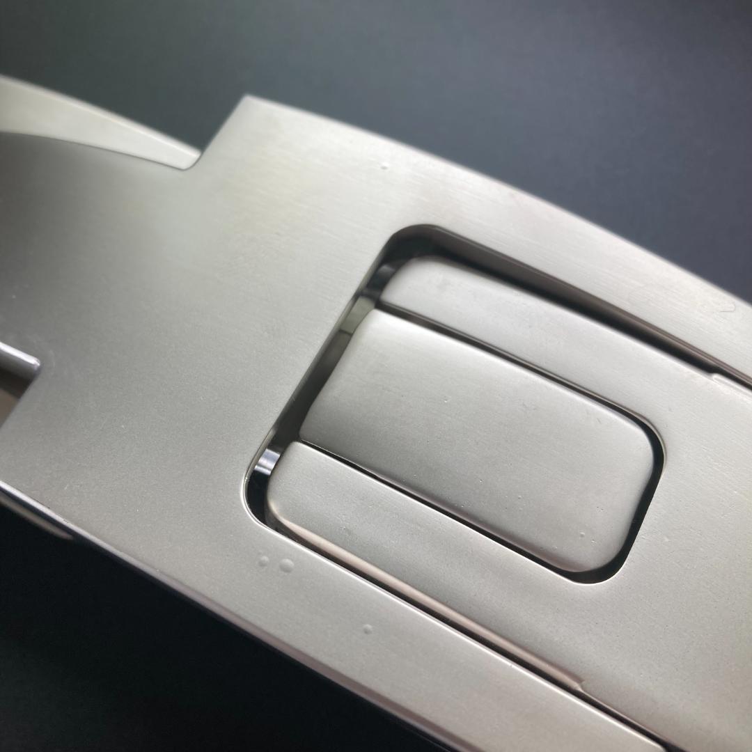 B級品 パワーベルト レバーアクション 本革13ミリ 可変式 ホワイト×マット銀