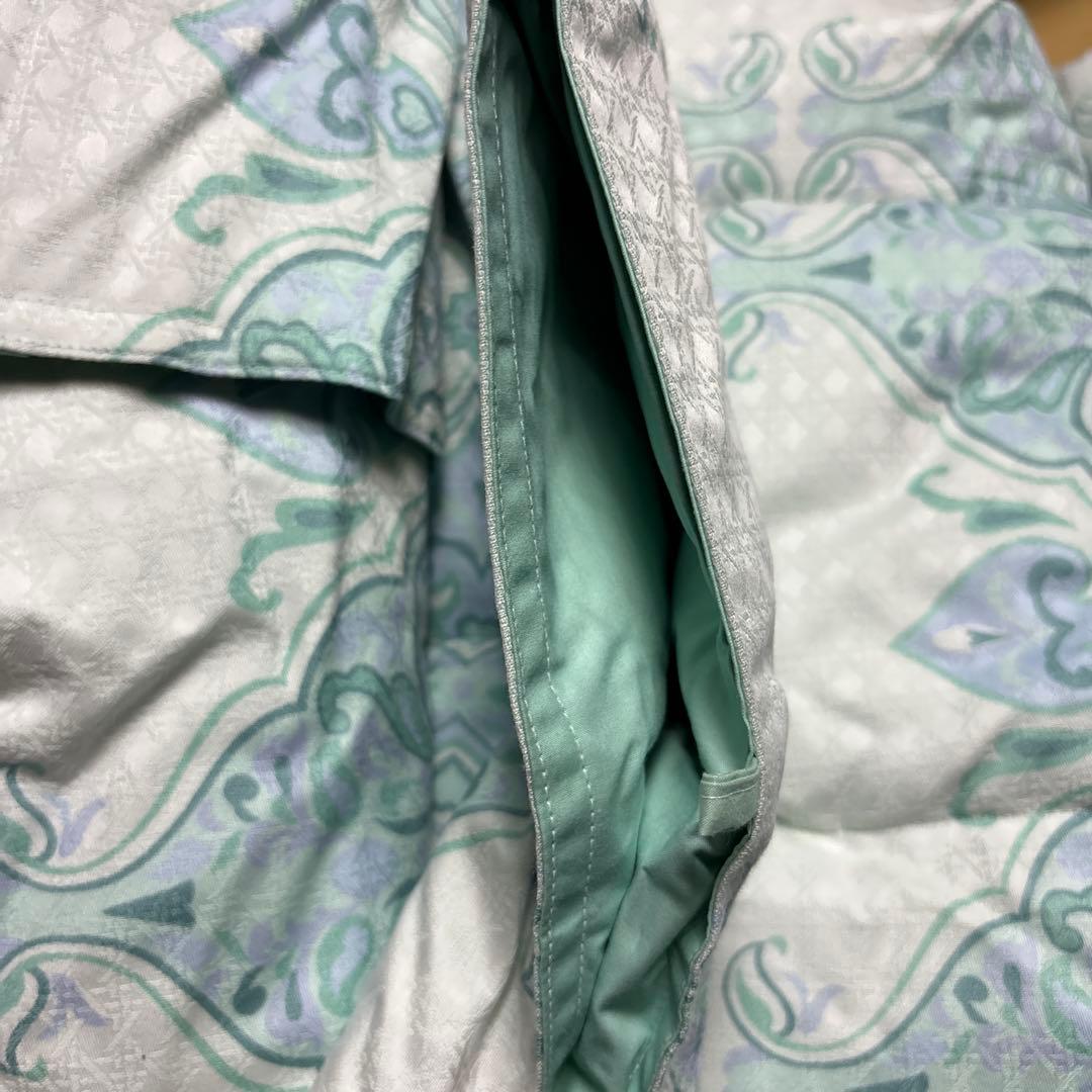 クリスチャンディオール CDロゴ ダウンケット グリーン 羽毛 掛け布団