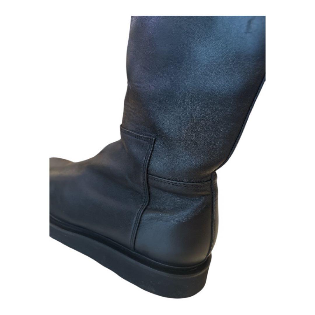 カミナンド ライディングロングブーツ レザー 厚底　黒 24.0cm 8サイズ