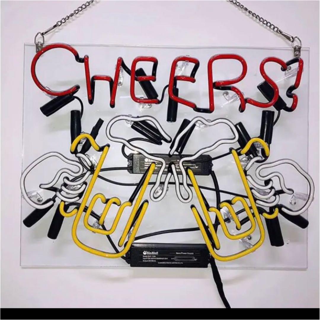ビール　CHEERZ CheerS 乾杯　ネオンサイン看板　インテリア　ジョッキ