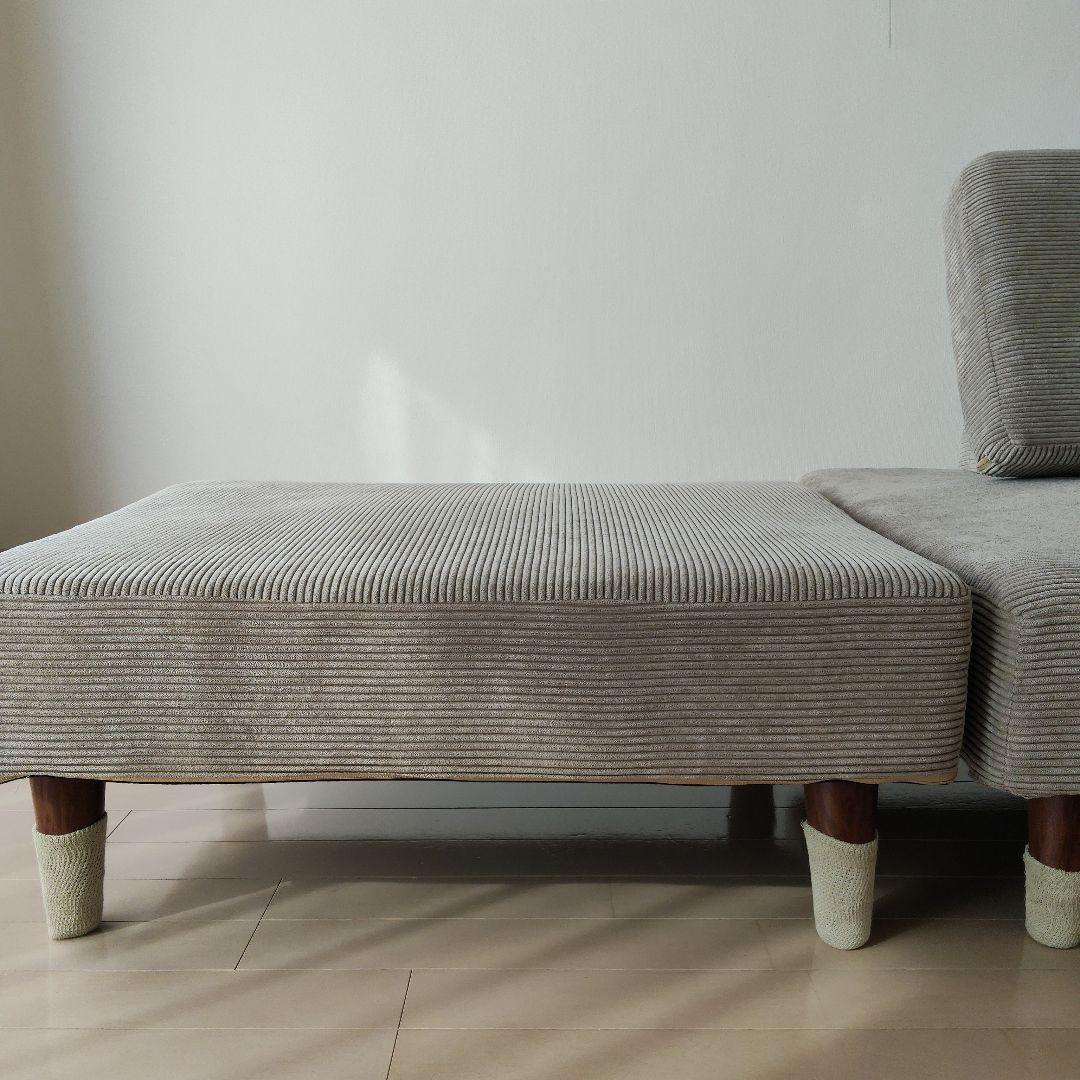 【引取限定】ニトリ　ベージュ コーデュロイ ソファベッド