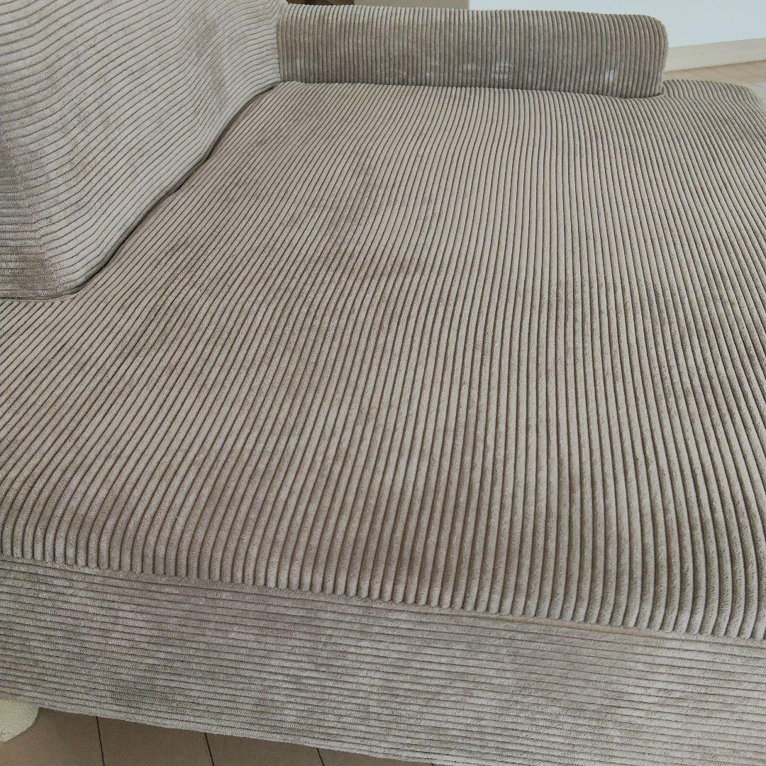 【引取限定】ニトリ　ベージュ コーデュロイ ソファベッド
