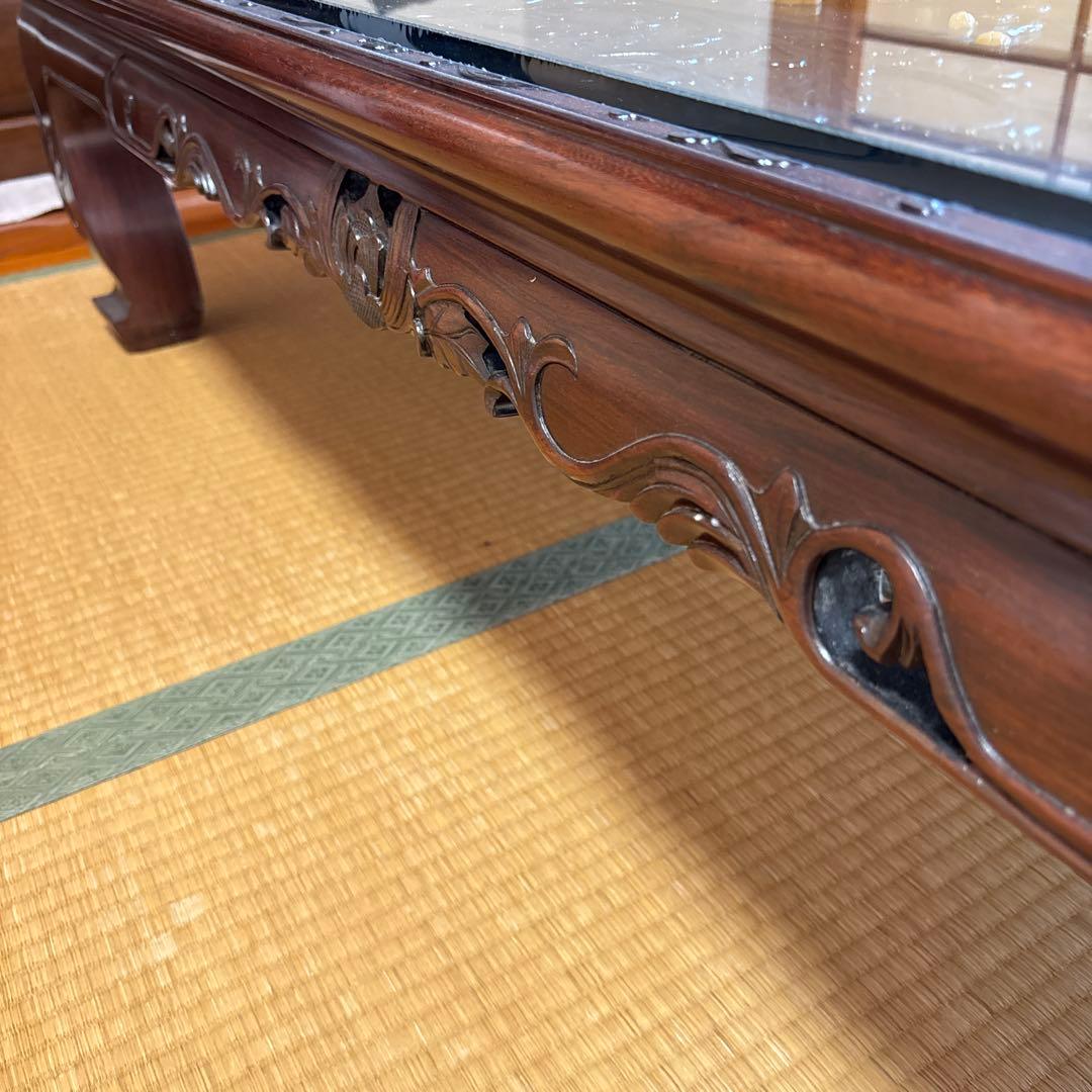 更にお値下げ‼️中澤唐木 好斎之作 座卓 ローテーブル ガラス天板付き