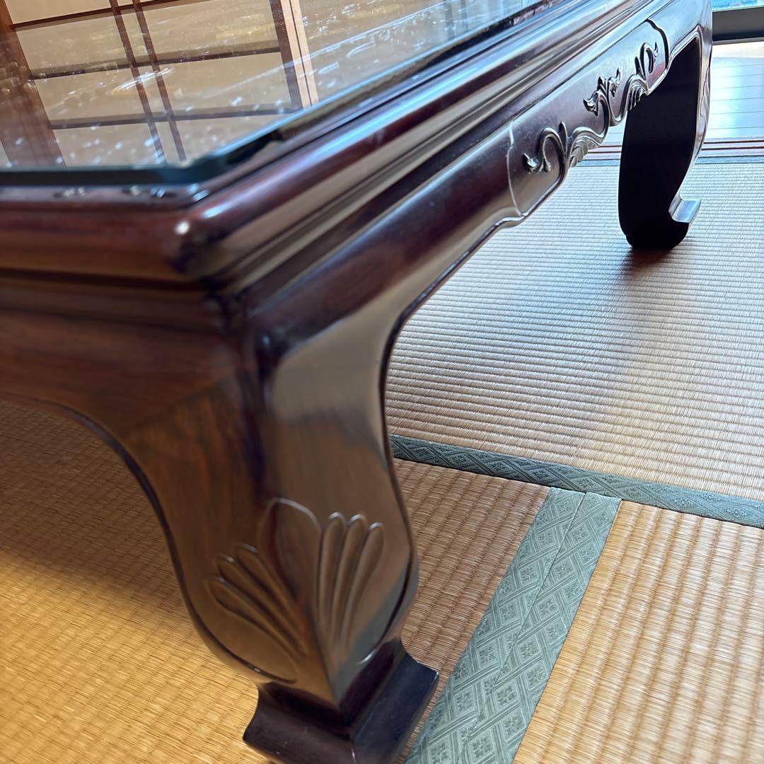 更にお値下げ‼️中澤唐木 好斎之作 座卓 ローテーブル ガラス天板付き