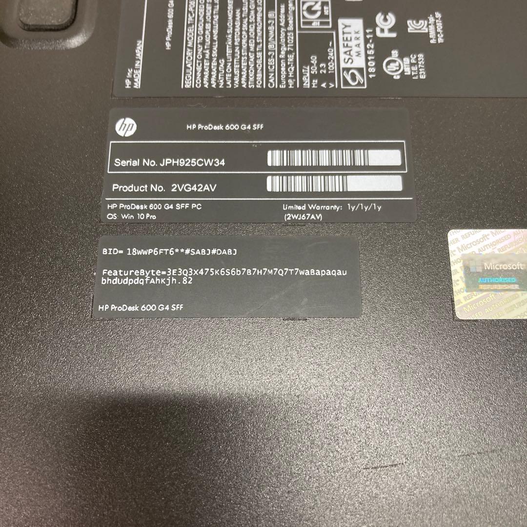 Windows11 HP デスクトップpc i5-8500 16GB