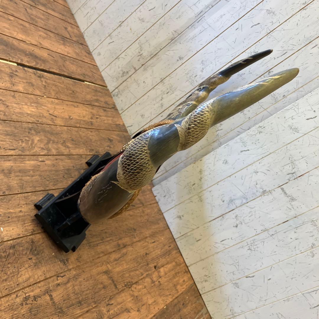 昭和レトロ アンティーク 水牛の角 彫刻 龍 双龍 天然 縁起物 置物 オブジェ