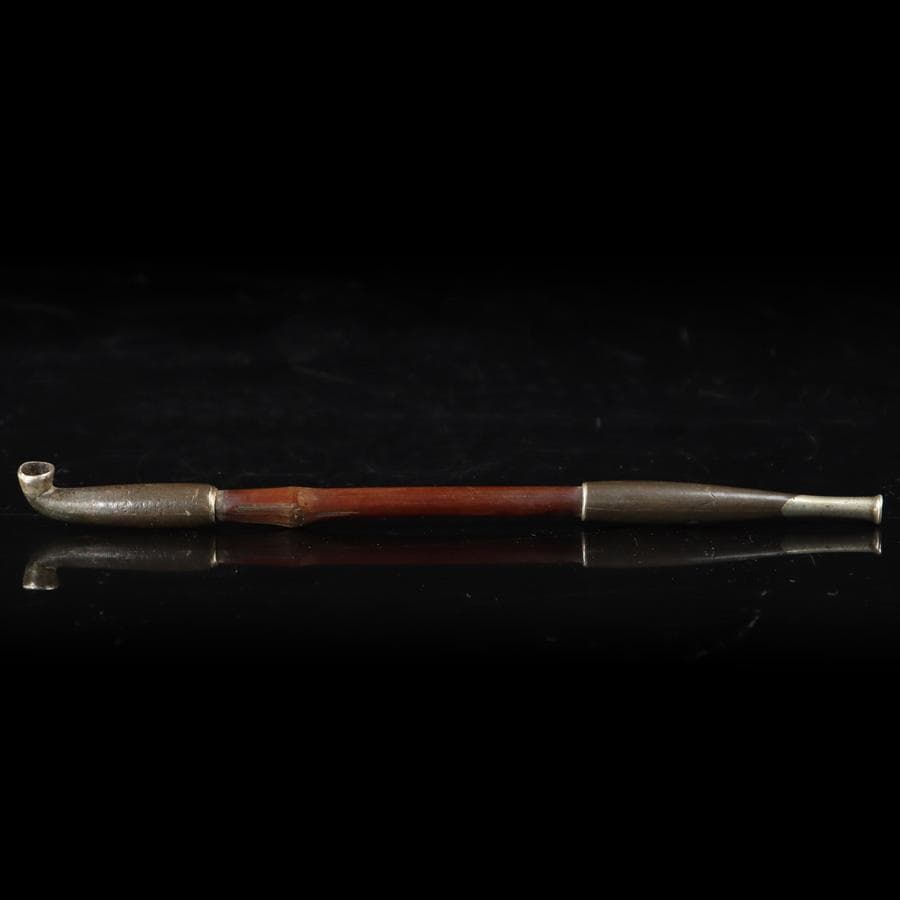 Y2978-2 時代物 金銀象嵌金具 金蒔絵 煙管入れ 煙草入れ 提物　　ち