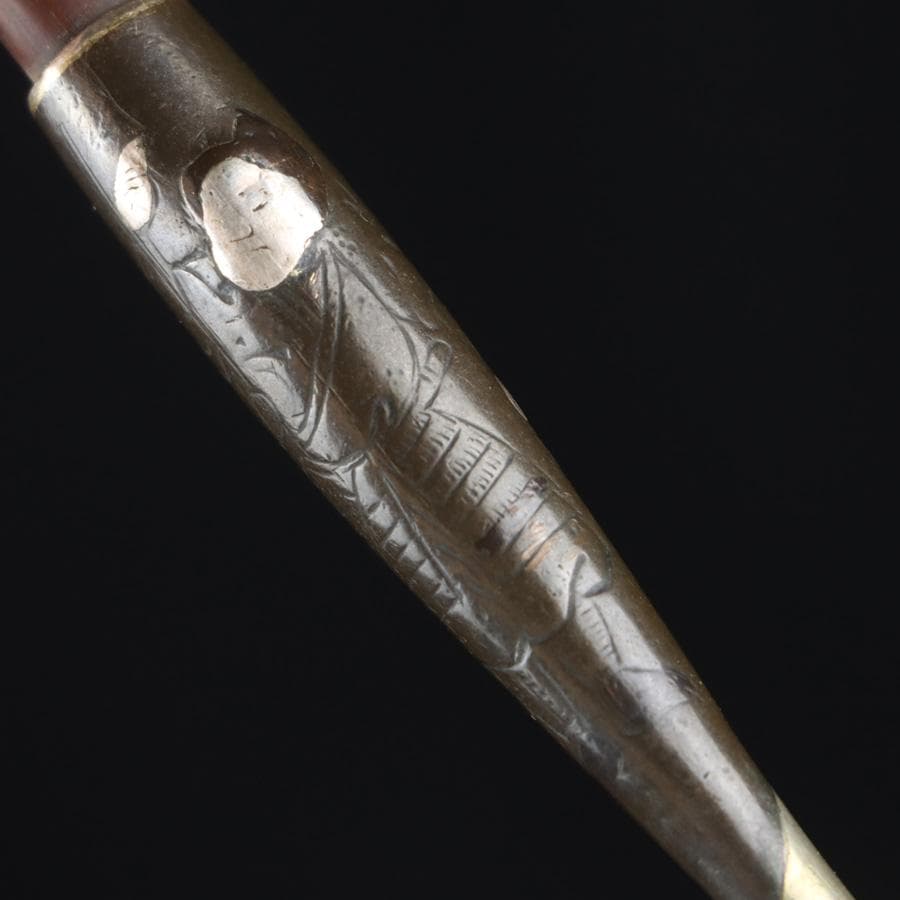 Y2978-2 時代物 金銀象嵌金具 金蒔絵 煙管入れ 煙草入れ 提物　　ち