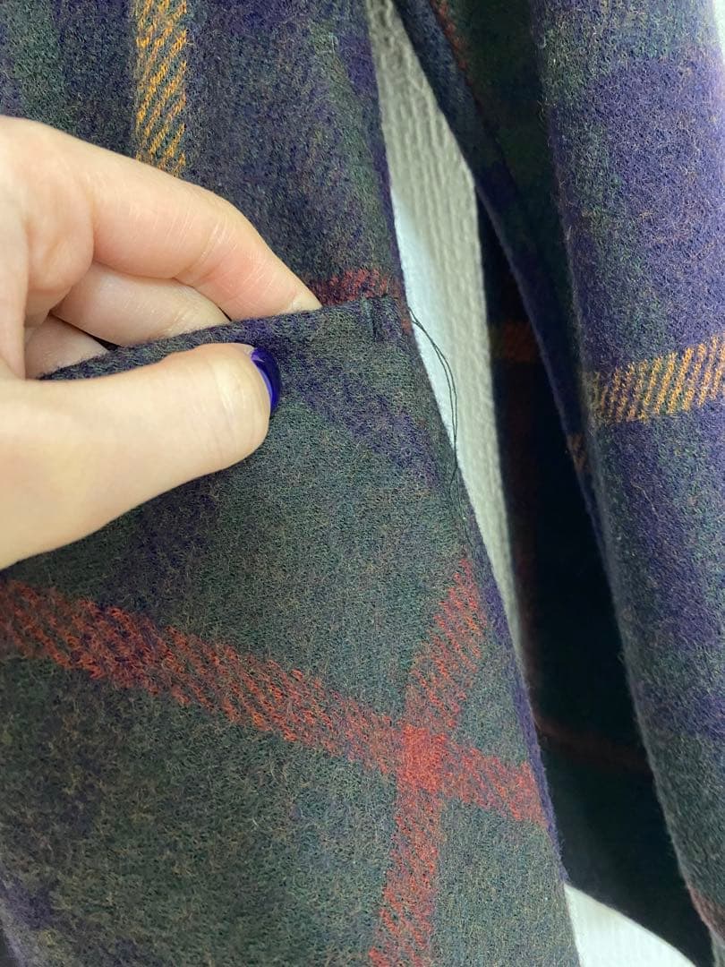 チェック柄ウールコート