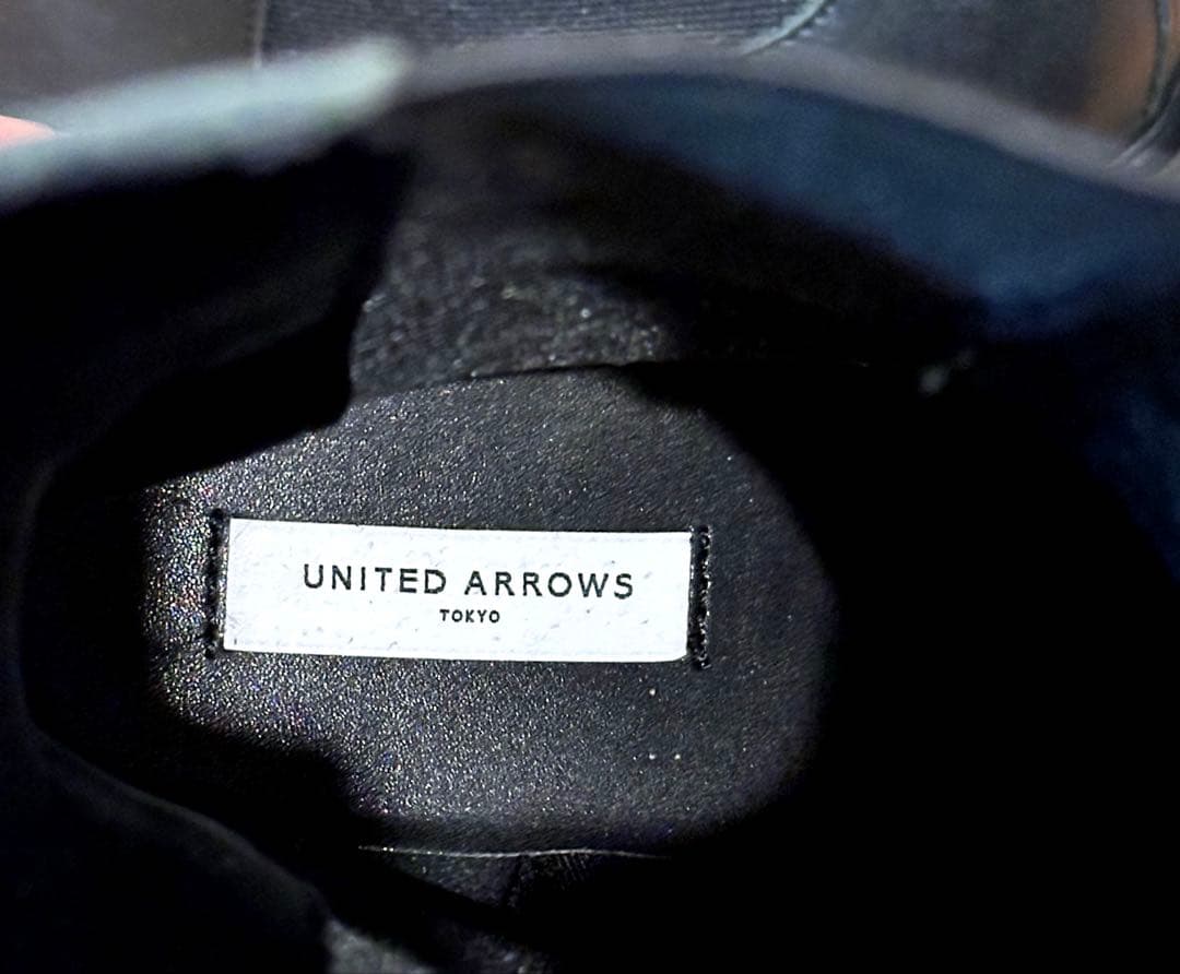 UNITED ARROWS ハーフサイドゴアブーツ 36 黒 美品 レザー
