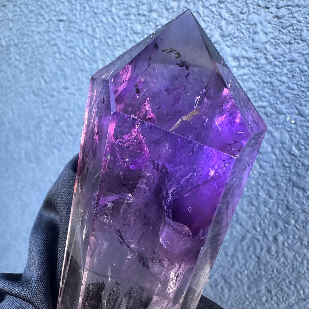 爆レア❗️ロマネサイト虹☆アメジストナチュラルポイントワンド ファントムA1111