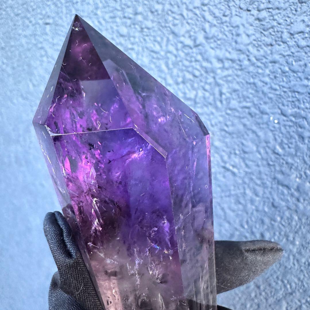 爆レア❗️ロマネサイト虹☆アメジストナチュラルポイントワンド ファントムA1111