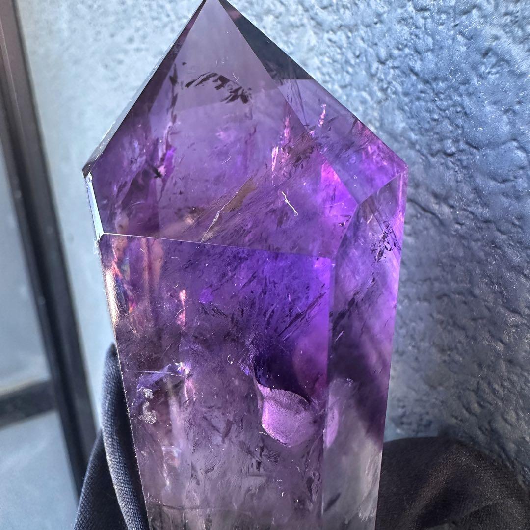 爆レア❗️ロマネサイト虹☆アメジストナチュラルポイントワンド ファントムA1111