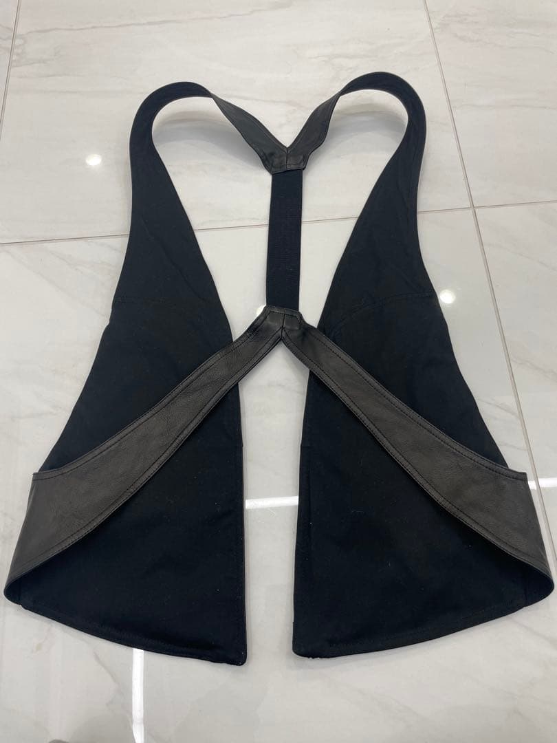 Rick Owens革製ノースリーブベスト 黒