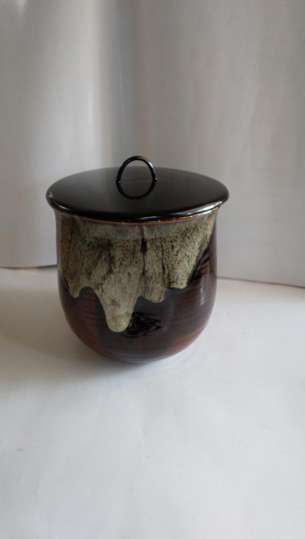 朝鮮唐津 水指 青柳翠峯 高取焼 裏千家 井口海仙 書付 花押入 真塗蓋付 美品