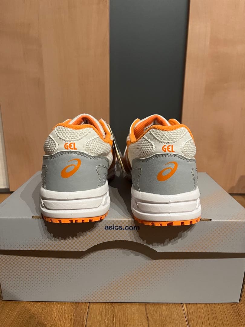 【新品】asics GELシリーズ 安全靴 ホワイト×オレンジ×グレー