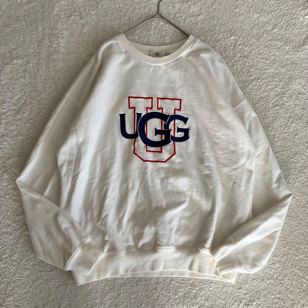 UGG アグー 刺繍 ロゴ クルーネック スウェット トレーナー L