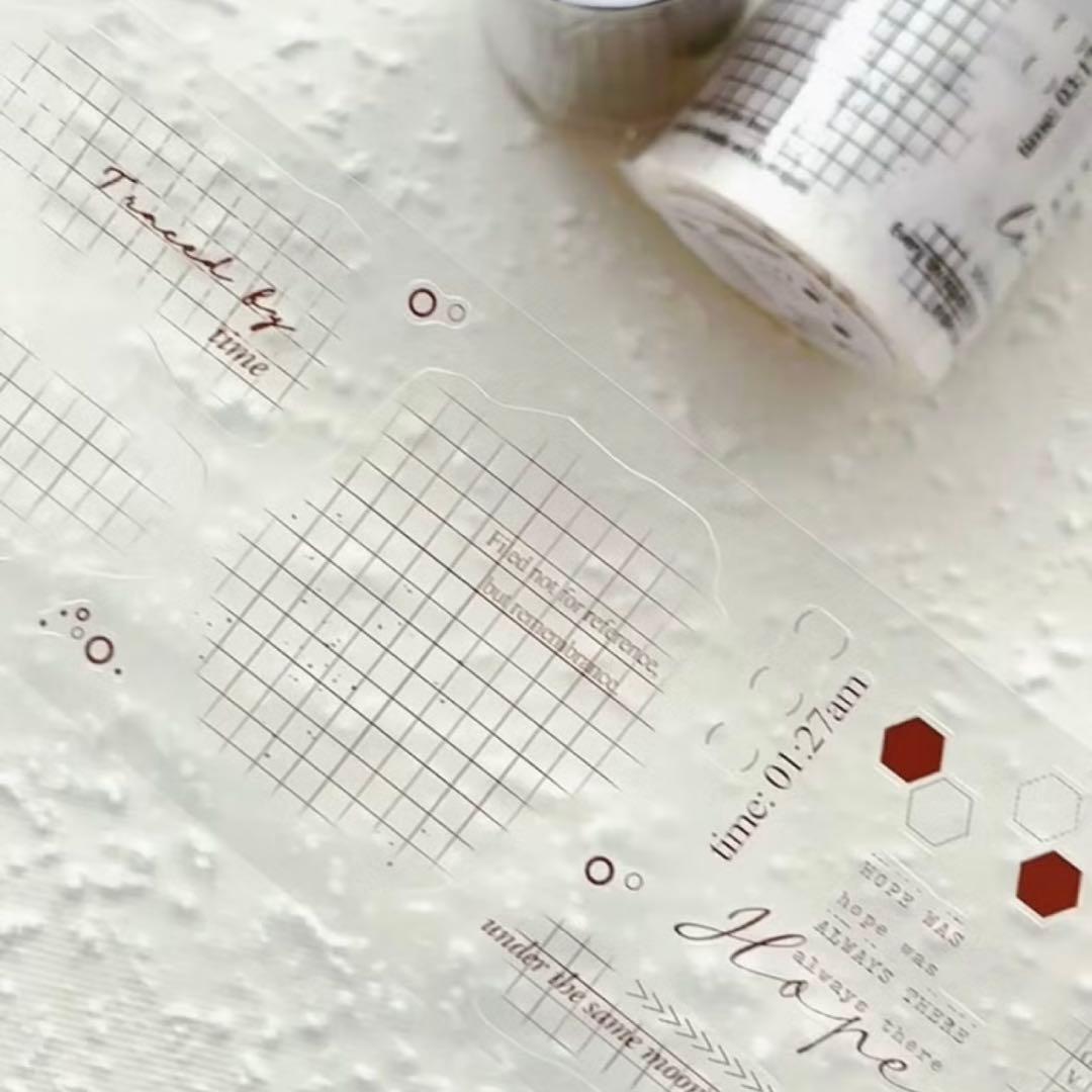 ⑤☆海外マステ☆ ggaggong さん Pale Grid （亮面）ダイカット