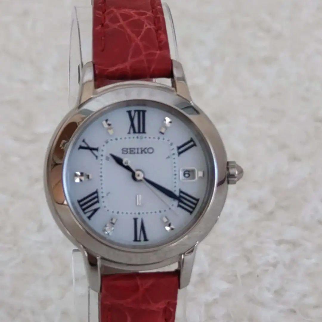 稼働 SEIKO ルキア レディース 腕時計 電波ソーラー 1Pダイヤ チタン