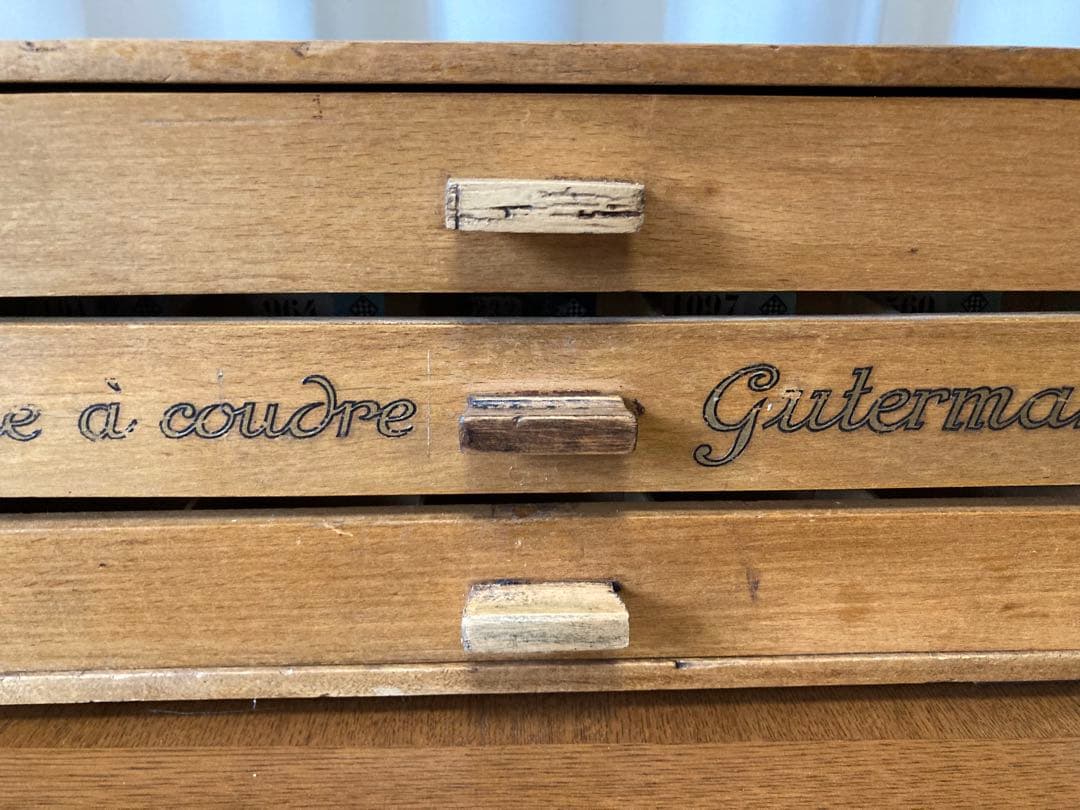 フランス アンティーク ギッターマン ソーイングキャビネット糸巻ディスプレイ什器
