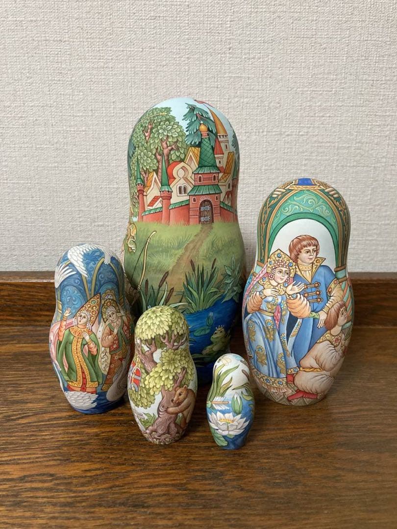 ロシア雑貨☆民話マトリョーシカ「蛙の王女」(5P)コブロフ工房