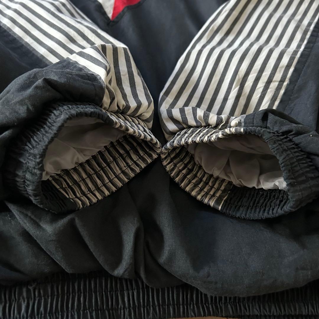 希少90sアンブロUMBROハーフジップナイロンジャケット刺繍ロゴ好配色古着XL