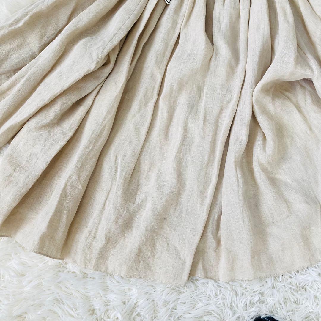 【新品】オールドマンズテーラー　リネンギャザースモックブラウスパフ袖　麻100%