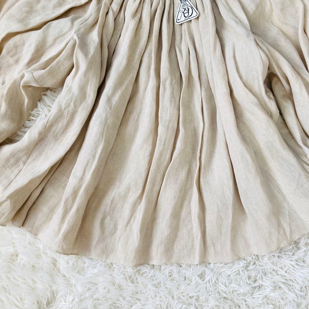 【新品】オールドマンズテーラー　リネンギャザースモックブラウスパフ袖　麻100%