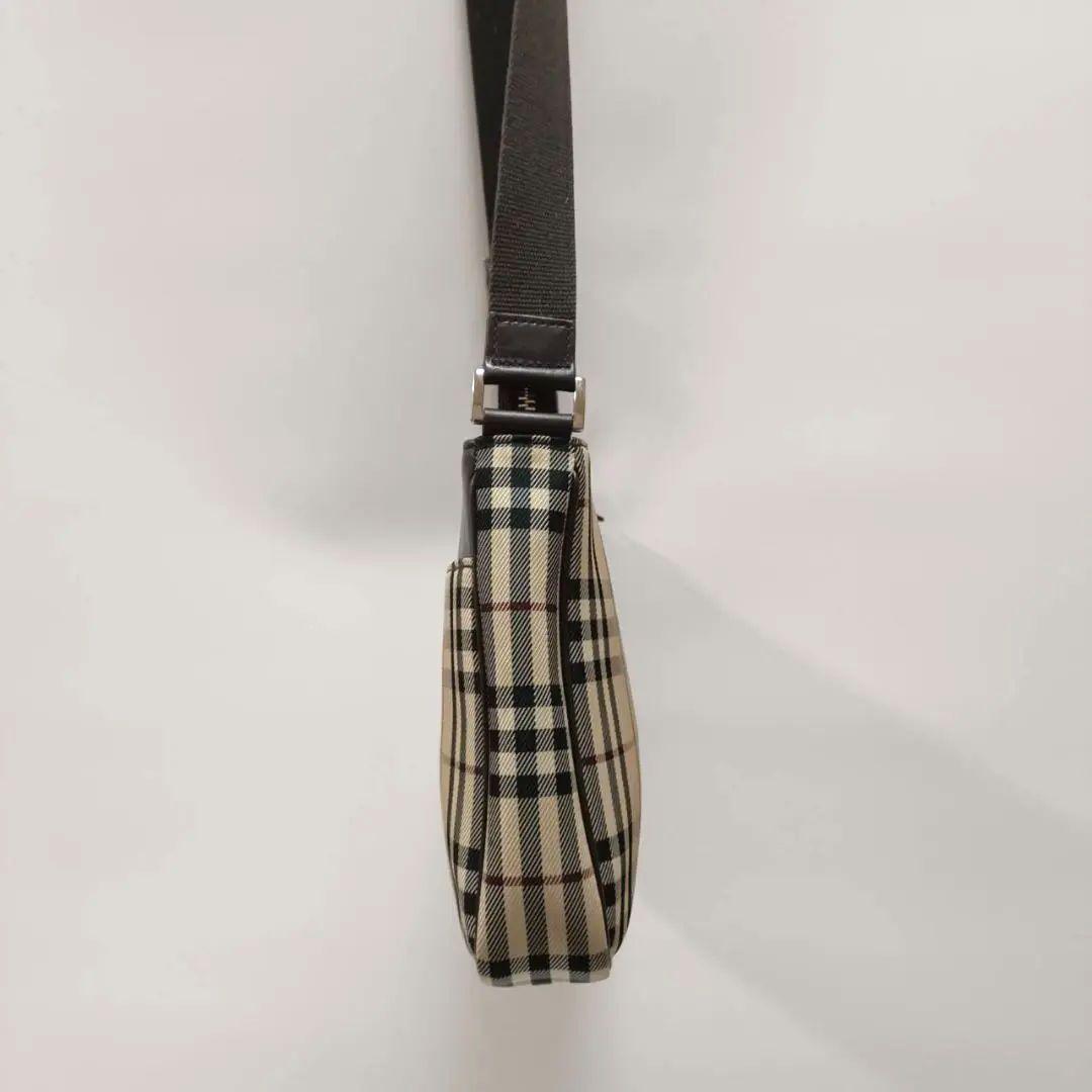 【美品】BURBERRY 人気 ノバチェック ショルダーバッグ キャンバスレザー