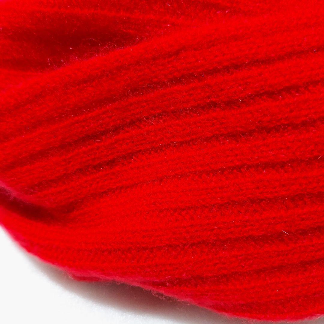 試着のみ！45R✨Rボタン カシミヤ100% スヌード ネックウォーマー アカ