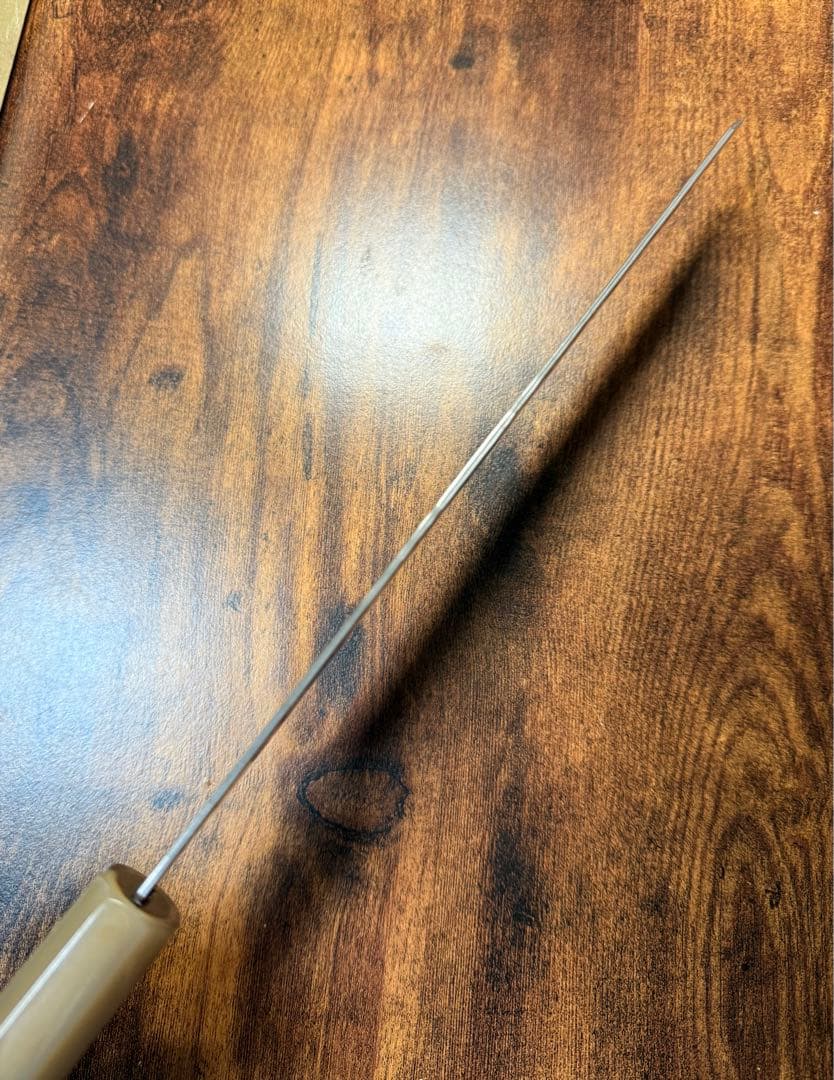 助松　和牛刀 切付　AUS10鋼 ダマスカス　鏡面　8寸　紫檀白水牛八角柄