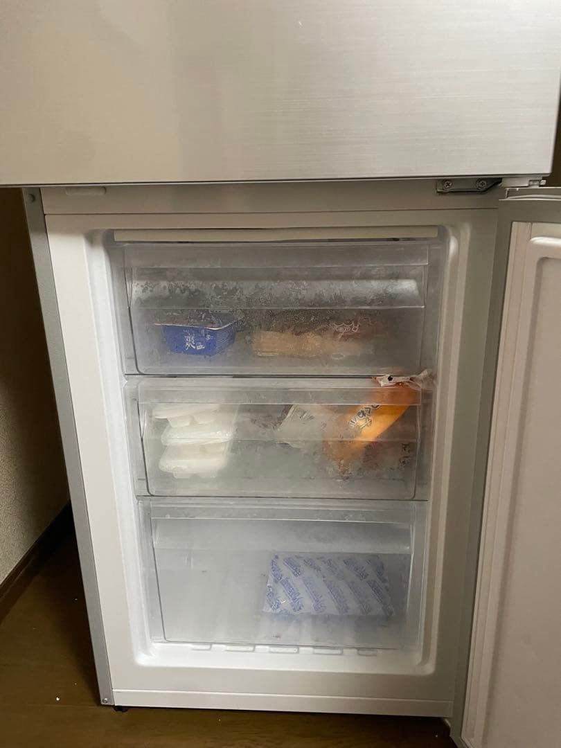 引取限定IRIS OHYAMA シルバー冷蔵庫 フレンチドア