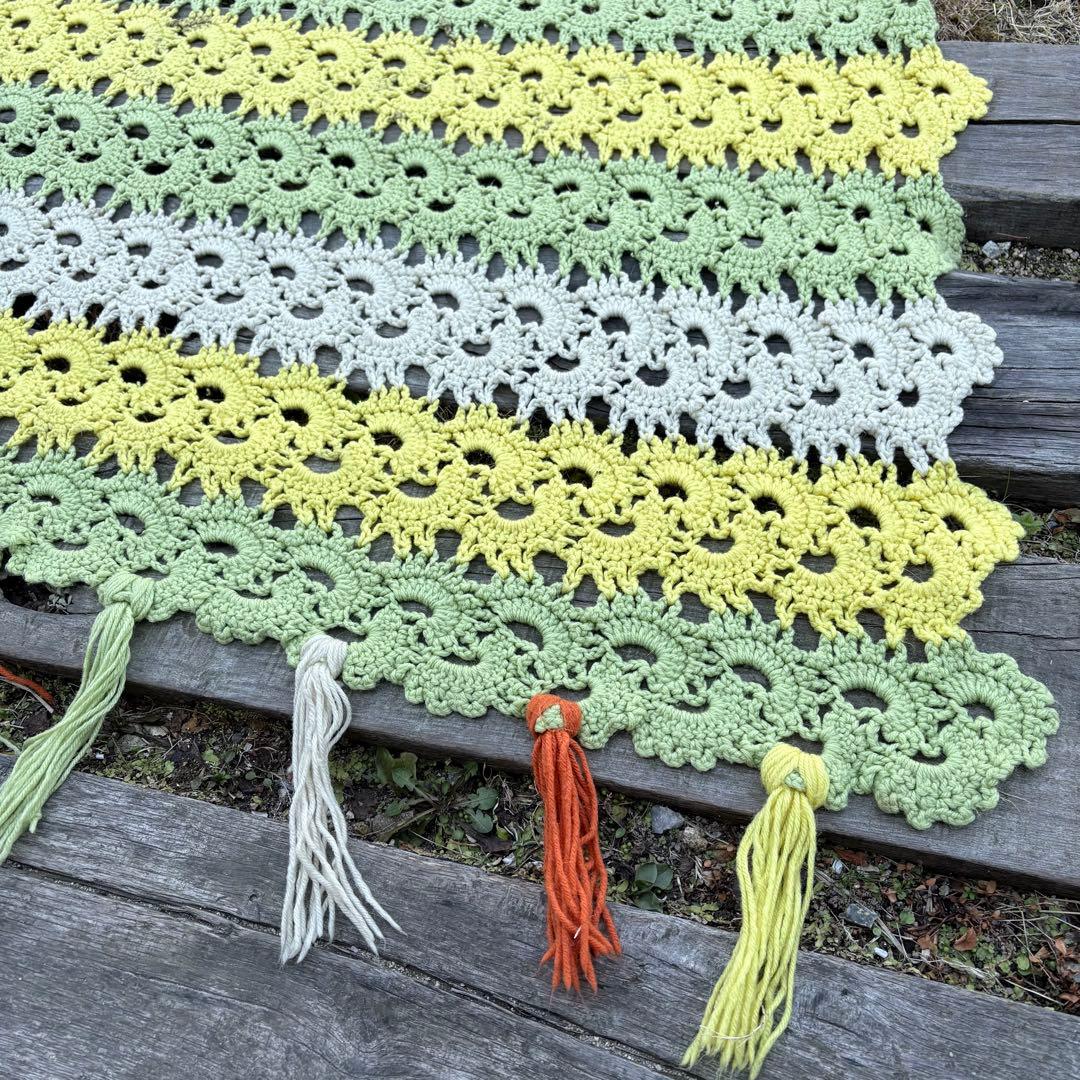 【USA vintage】グラニーブランケット 膝掛け ラグ アメリカ