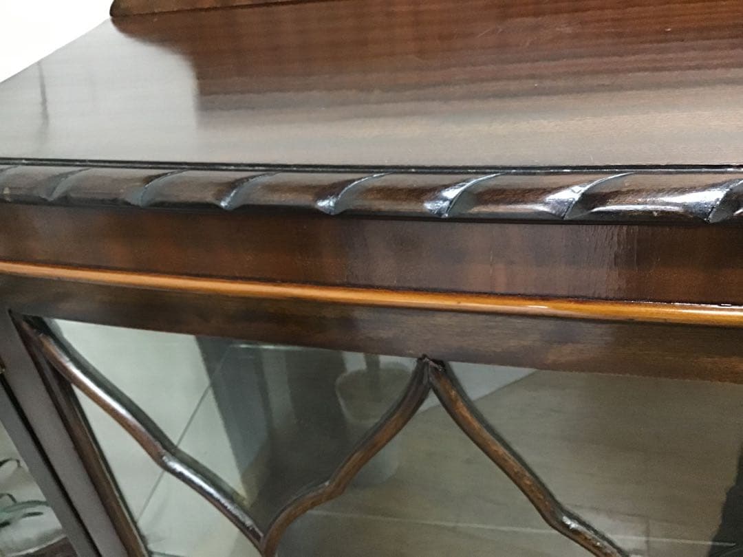 管220☆イギリス製☆アンティーク☆チャイナキャビネット☆マホガニー