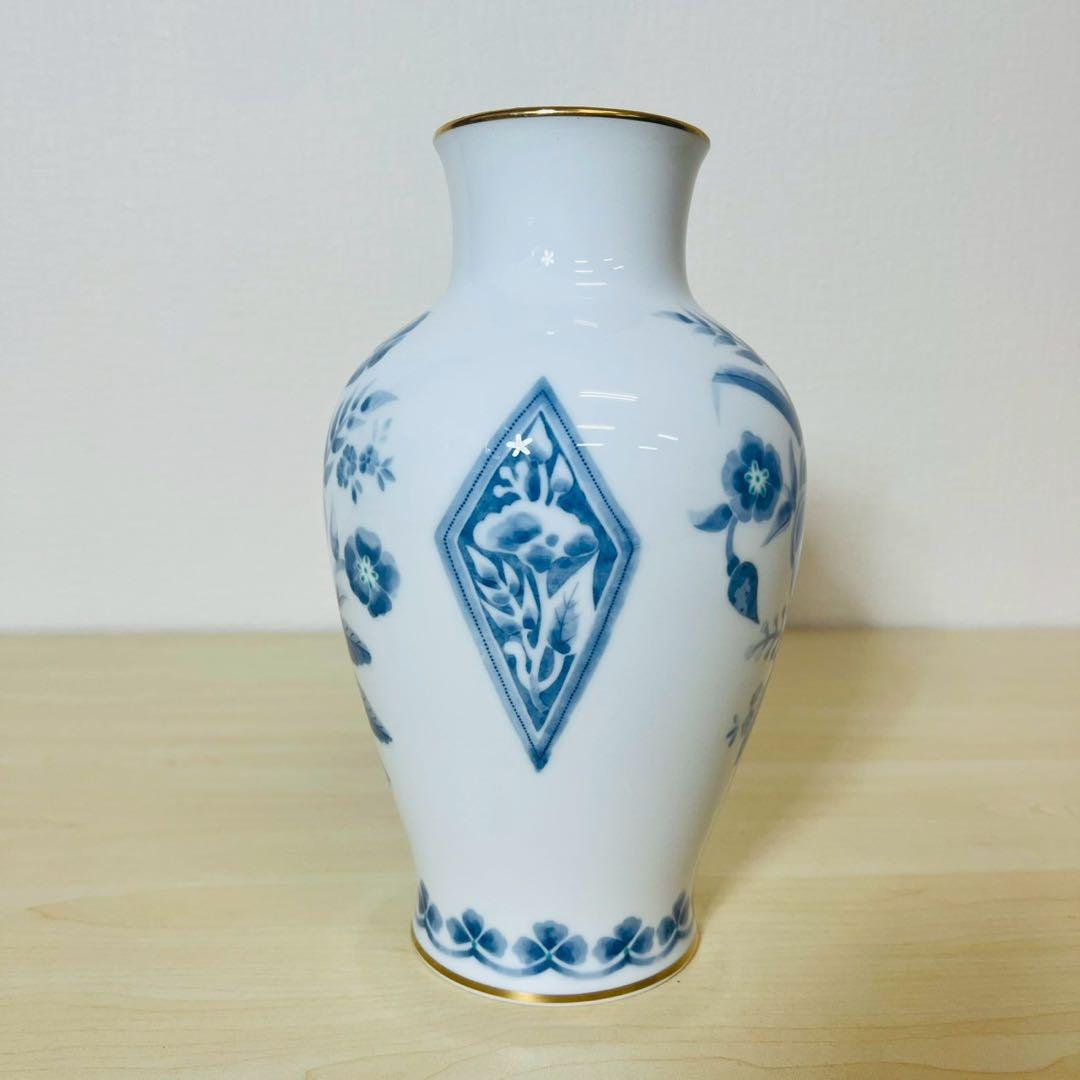 大倉陶園 OKURA 陶器 花瓶 フラワーベース 金彩 花器 花生 壺 ツボ