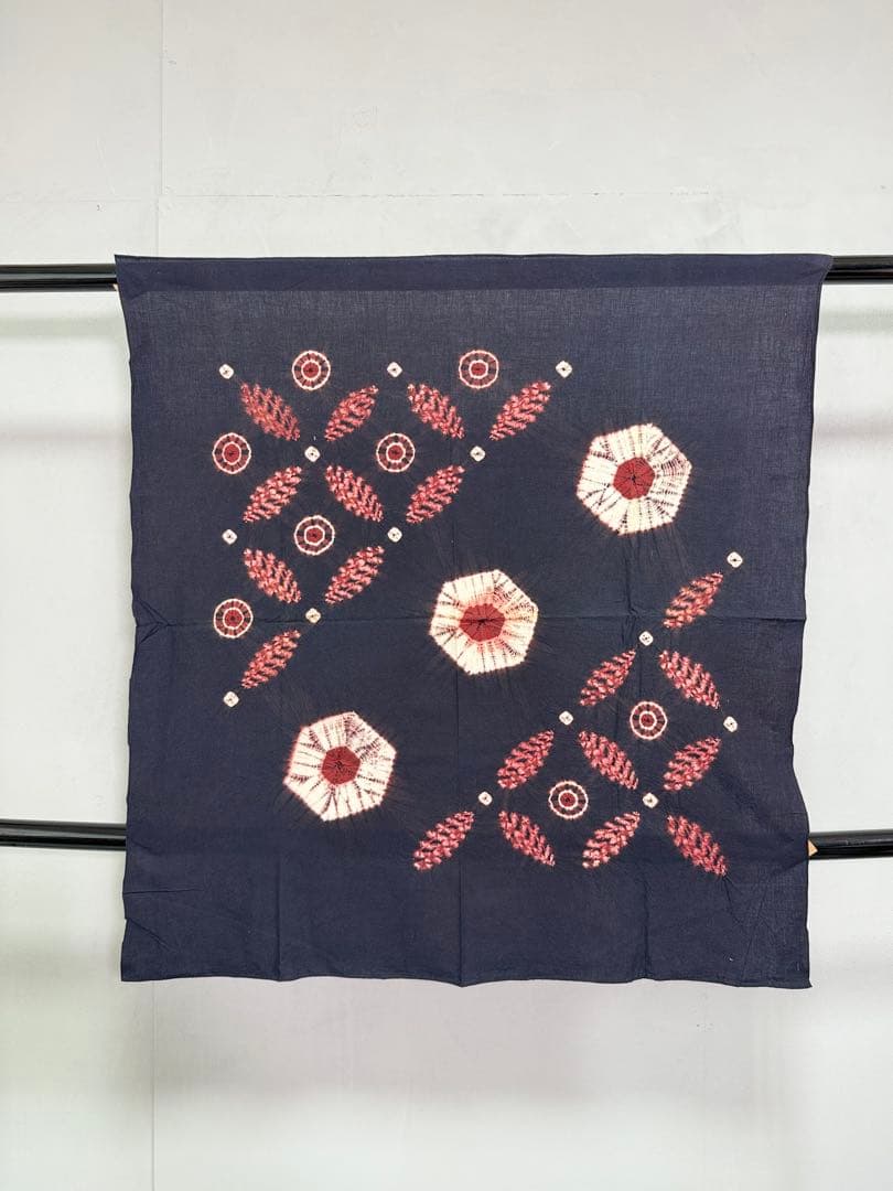 N 「有松鳴海絞り」藍染作家 片野元彦 国産天然草木染希少「片野絞り」古布